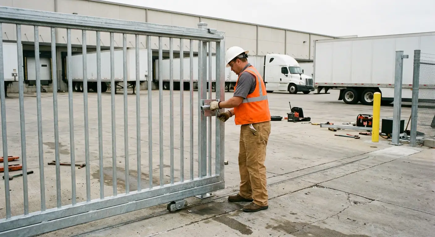 Heavy-duty temporary fencing installation in Southaven