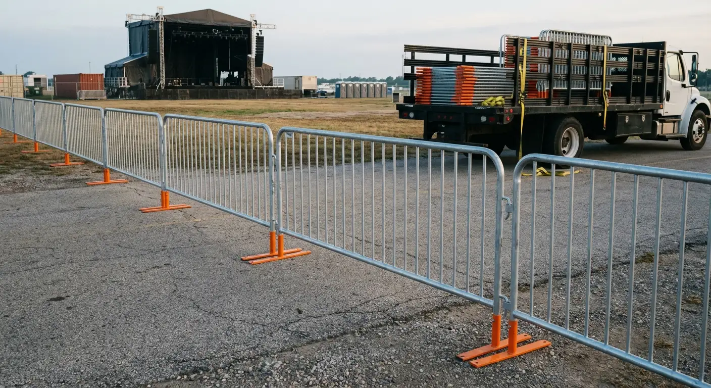 Crowd control barricade setup in Southaven, MS