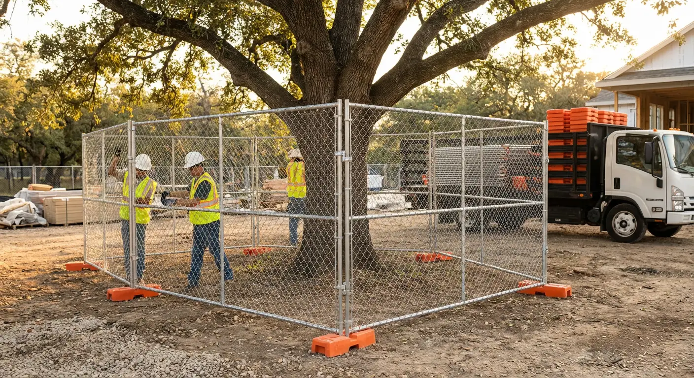 Tree protection zone fencing background in Southaven, MS