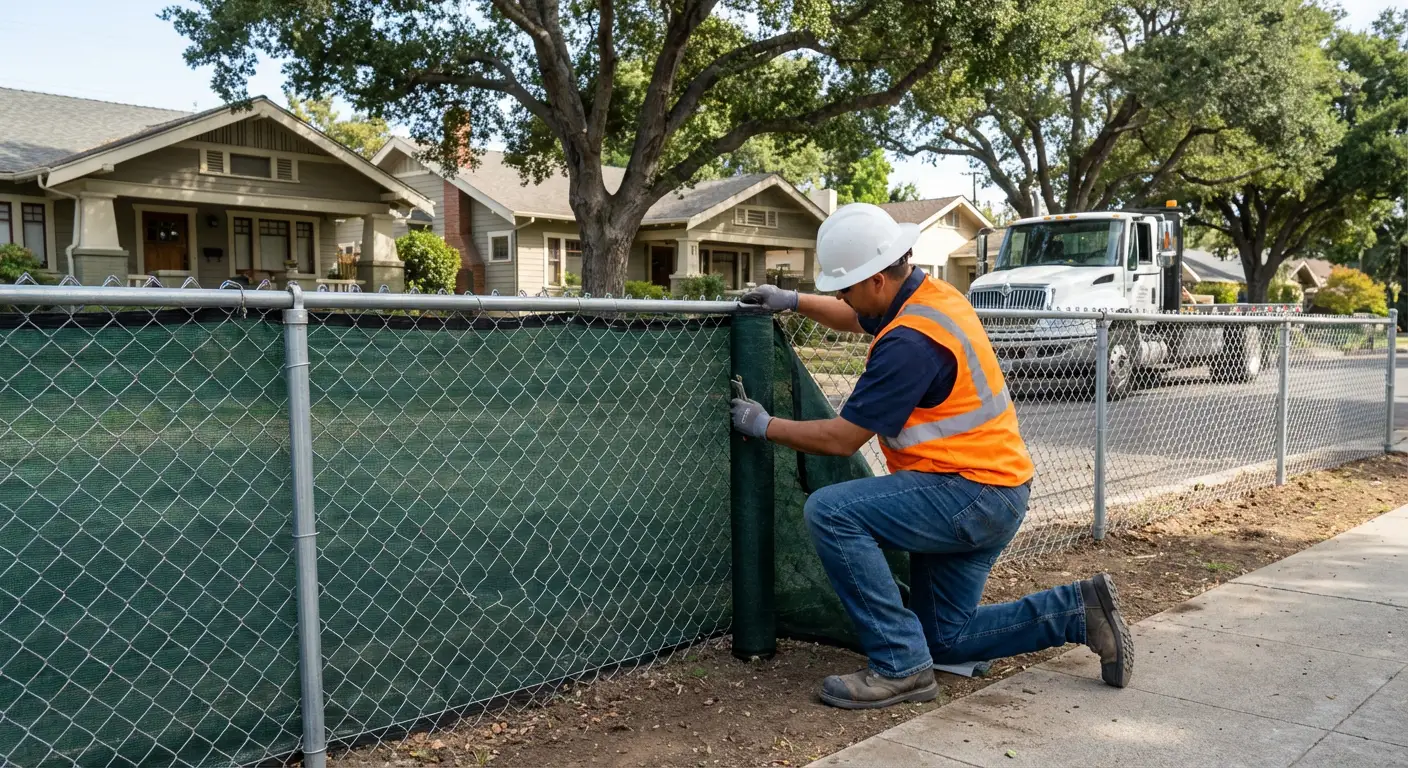 Temporary fence installation in Southaven