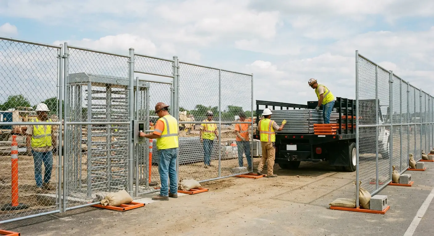Secure construction site with temporary fencing in Southaven, MS