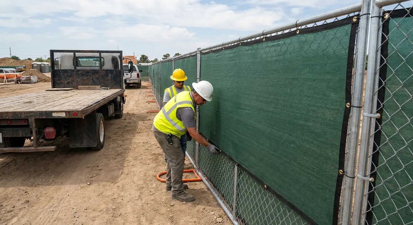 Temporary fence and barricade delivery truck in Southaven, MS
