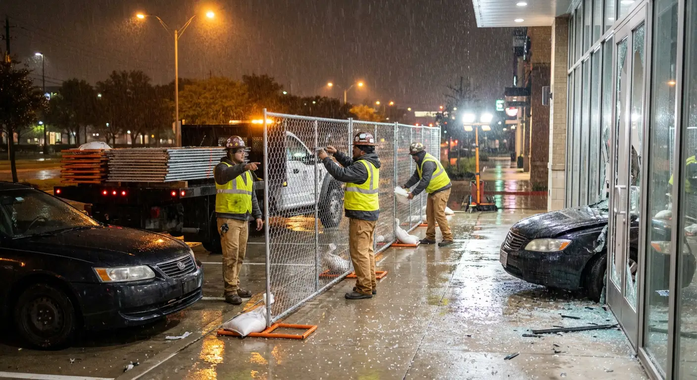 Emergency temporary fencing and dispatch logistics in Southaven, MS