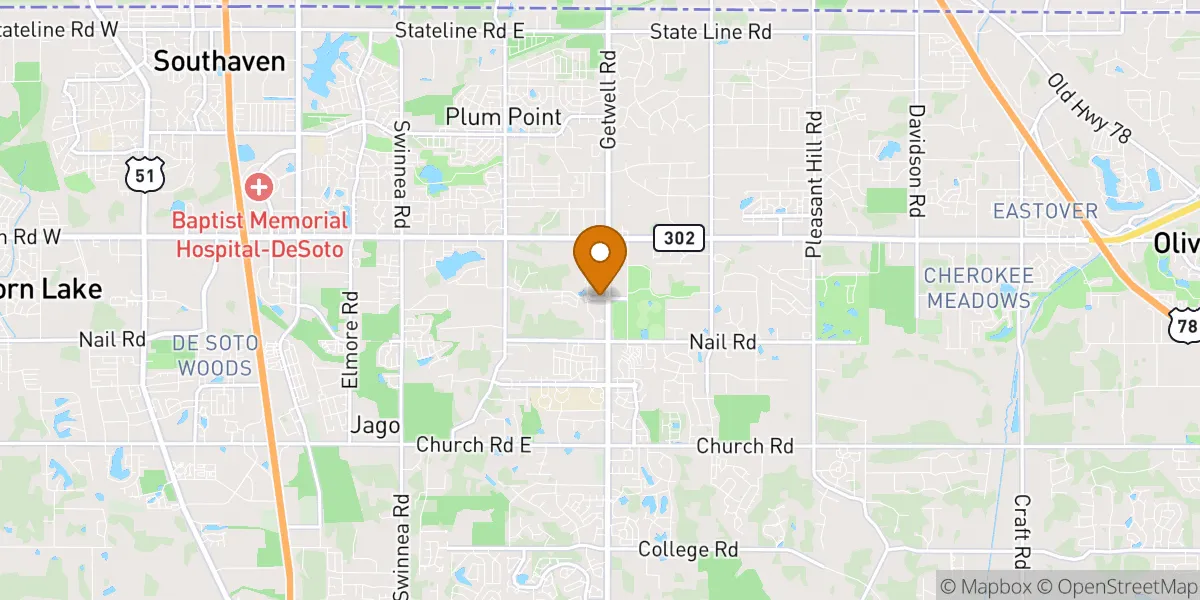 Silo Square neighborhood map in Southaven, MS